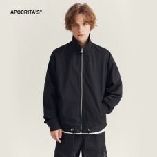 冬用の高級感があり、マッチング性高い、ルーズでカジュアルな立領のジャケット