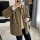 ラップ付きの綿入れのチェック柄の綿入れコート